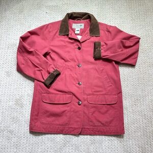 VTG LL Bean Jacket Womens Large Coat Barn Chore Corduroy Pheasant Flannel Lined